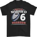 6 Year Wedding Anniversary 6th Rugby Mens T-Shirt 100% Cotton Black