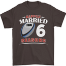 6 Year Wedding Anniversary 6th Rugby Mens T-Shirt 100% Cotton Dark Chocolate