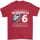 6 Year Wedding Anniversary 6th Rugby Mens T-Shirt 100% Cotton Red