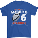 6 Year Wedding Anniversary 6th Rugby Mens T-Shirt 100% Cotton Royal Blue