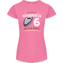 6 Year Wedding Anniversary 6th Rugby Womens Petite Cut T-Shirt Azalea