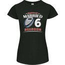 6 Year Wedding Anniversary 6th Rugby Womens Petite Cut T-Shirt Black