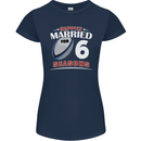 6 Year Wedding Anniversary 6th Rugby Womens Petite Cut T-Shirt Navy Blue