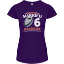 6 Year Wedding Anniversary 6th Rugby Womens Petite Cut T-Shirt Purple