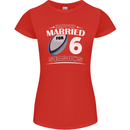 6 Year Wedding Anniversary 6th Rugby Womens Petite Cut T-Shirt Red