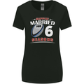 6 Year Wedding Anniversary 6th Rugby Womens Wider Cut T-Shirt Black