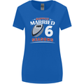 6 Year Wedding Anniversary 6th Rugby Womens Wider Cut T-Shirt Royal Blue