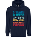 6th Birthday 6 Year Old Childrens Kids Hoodie Navy Blue
