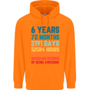 6th Birthday 6 Year Old Childrens Kids Hoodie Orange