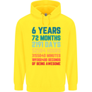 6th Birthday 6 Year Old Childrens Kids Hoodie Yellow