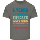 6th Birthday 6 Year Old Kids T-Shirt Childrens Charcoal