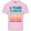 6th Birthday 6 Year Old Kids T-Shirt Childrens Light Pink