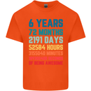 6th Birthday 6 Year Old Kids T-Shirt Childrens Orange
