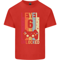 6th Birthday 6 Year Old Level Up Gamming Kids T-Shirt Childrens Red