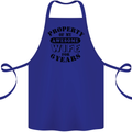 6th Wedding Anniversary 6 Year Funny Wife Cotton Apron 100% Organic Royal Blue