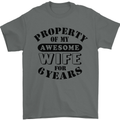 6th Wedding Anniversary 6 Year Funny Wife Mens T-Shirt 100% Cotton Charcoal