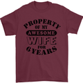 6th Wedding Anniversary 6 Year Funny Wife Mens T-Shirt 100% Cotton Maroon