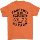 6th Wedding Anniversary 6 Year Funny Wife Mens T-Shirt 100% Cotton Orange