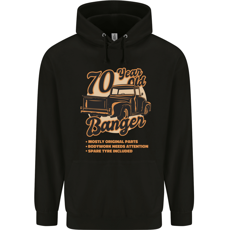 70 Year Old Banger Birthday 70th Year Old Mens 80% Cotton Hoodie Black