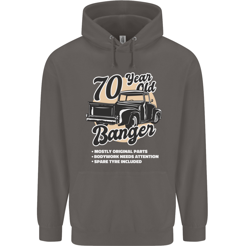 70 Year Old Banger Birthday 70th Year Old Mens 80% Cotton Hoodie Charcoal