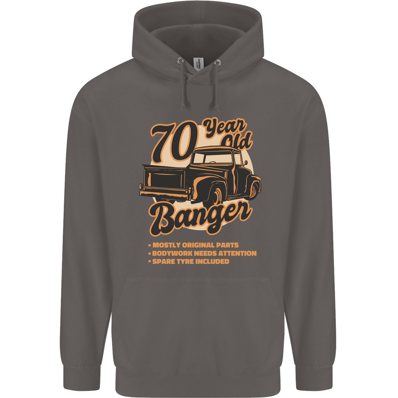 70 Year Old Banger Birthday 70th Year Old Mens 80% Cotton Hoodie Charcoal