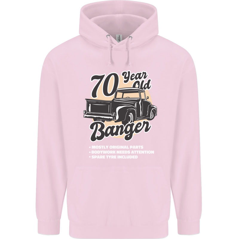 70 Year Old Banger Birthday 70th Year Old Mens 80% Cotton Hoodie Light Pink