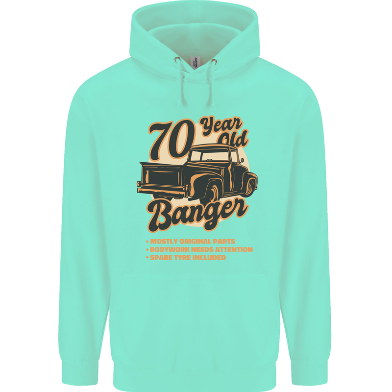 70 Year Old Banger Birthday 70th Year Old Mens 80% Cotton Hoodie Peppermint