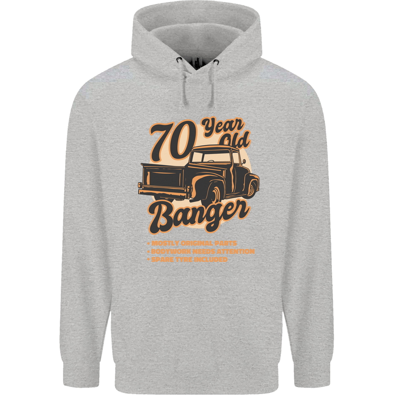 70 Year Old Banger Birthday 70th Year Old Mens 80% Cotton Hoodie Sports Grey