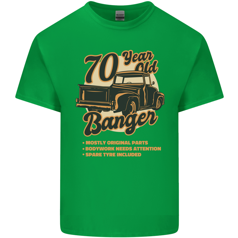 70 Year Old Banger Birthday 70th Year Old Mens Cotton T-Shirt Tee Top Irish Green