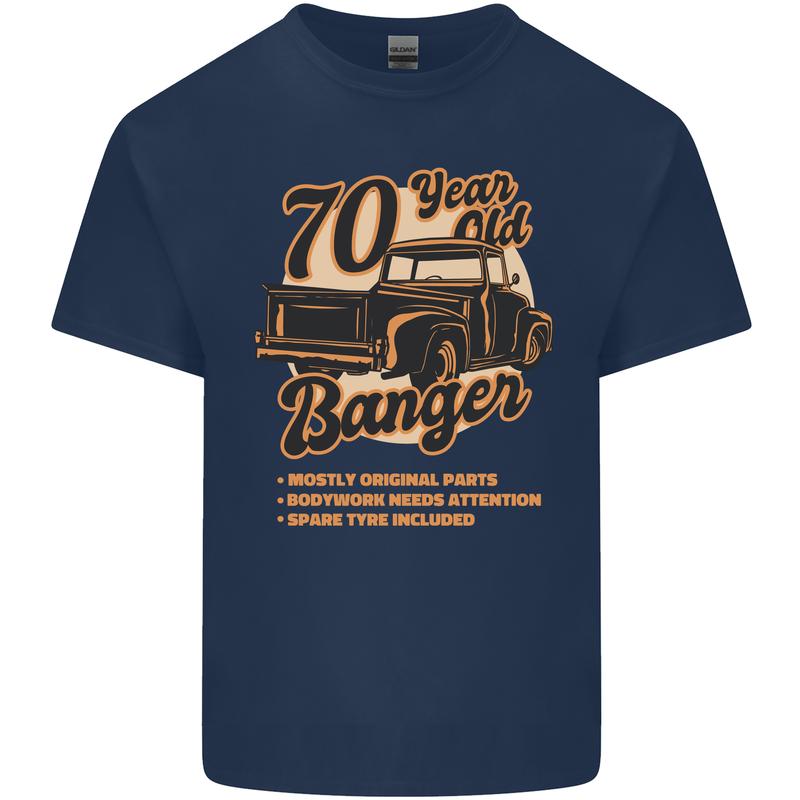 70 Year Old Banger Birthday 70th Year Old Mens Cotton T-Shirt Tee Top Navy Blue