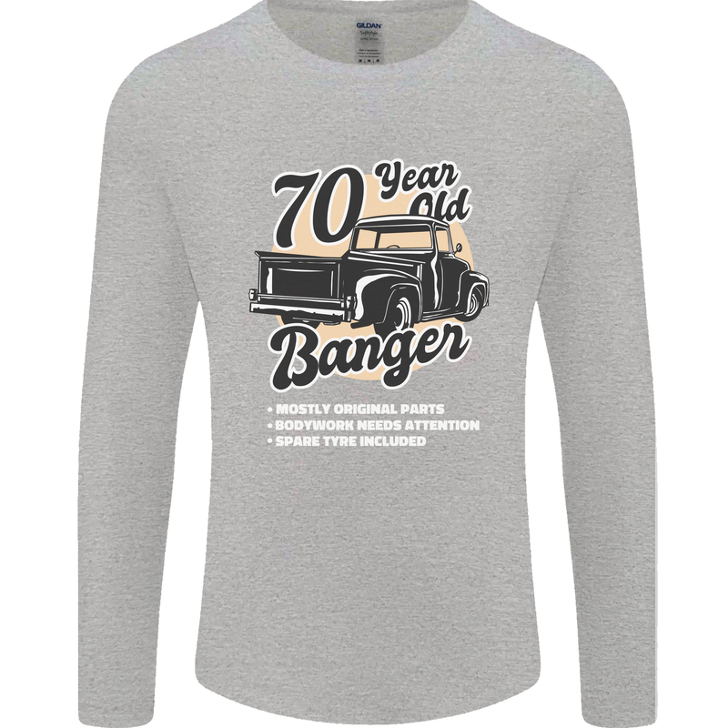 70 Year Old Banger Birthday 70th Year Old Mens Long Sleeve T-Shirt Sports Grey
