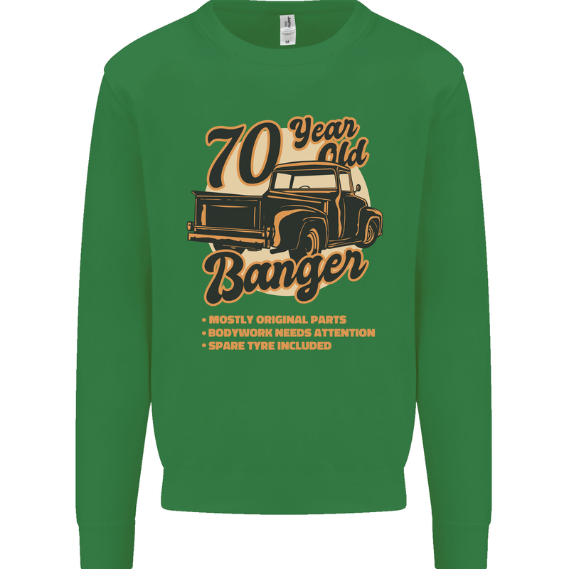 70 Year Old Banger Birthday 70th Year Old Mens Sweatshirt Jumper Irish Green