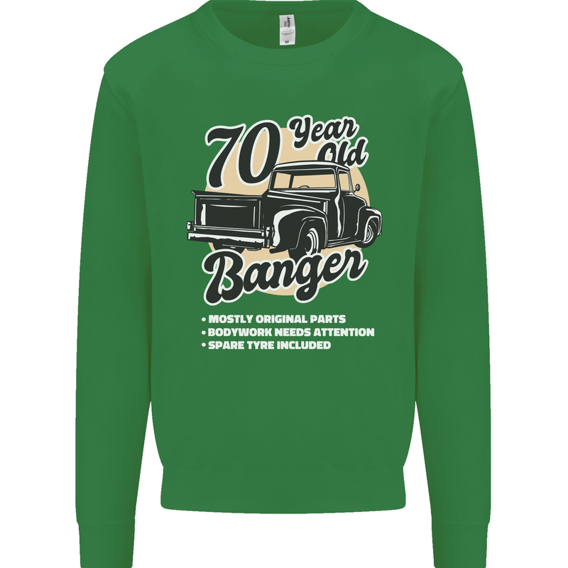 70 Year Old Banger Birthday 70th Year Old Mens Sweatshirt Jumper Irish Green