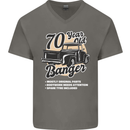 70 Year Old Banger Birthday 70th Year Old Mens V-Neck Cotton T-Shirt Charcoal