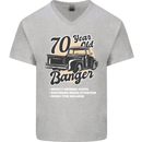 70 Year Old Banger Birthday 70th Year Old Mens V-Neck Cotton T-Shirt Sports Grey