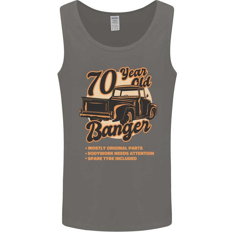 70 Year Old Banger Birthday 70th Year Old Mens Vest Tank Top Charcoal