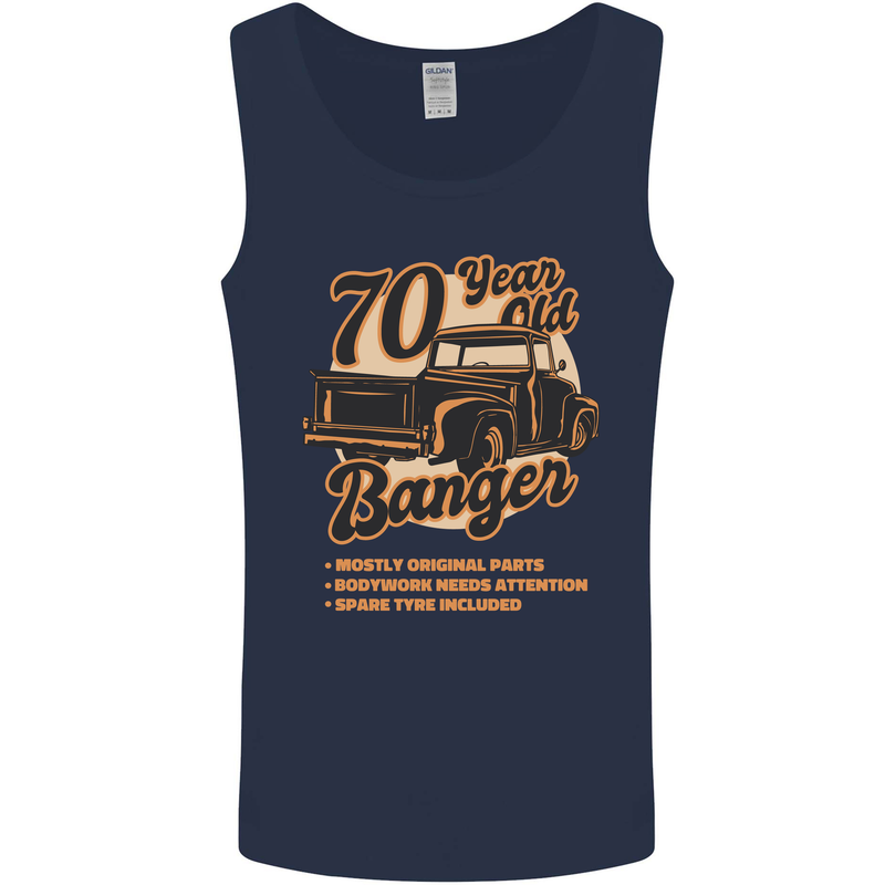 70 Year Old Banger Birthday 70th Year Old Mens Vest Tank Top Navy Blue