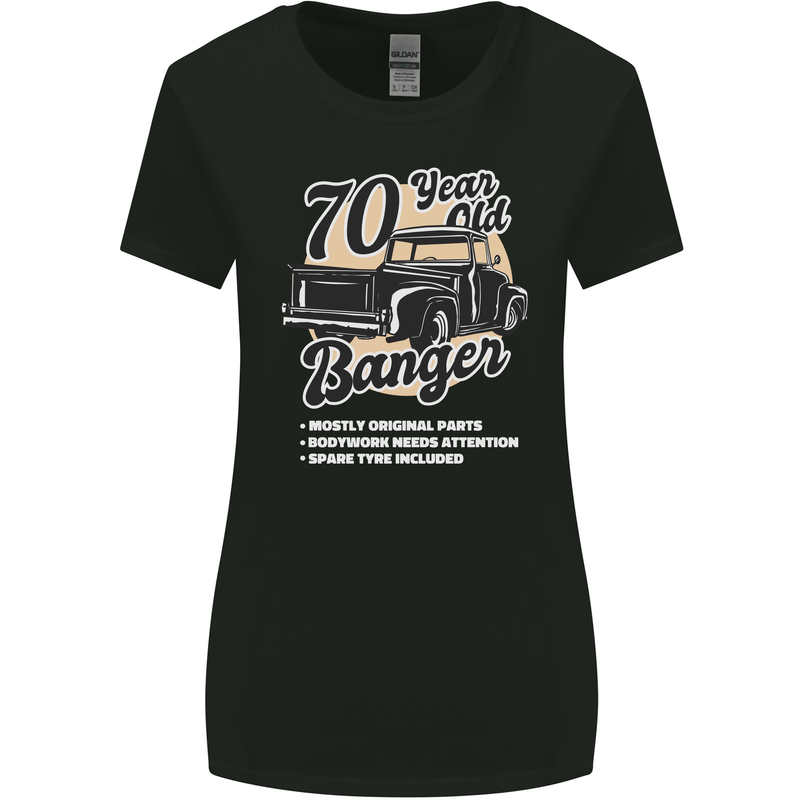 70 Year Old Banger Birthday 70th Year Old Womens Wider Cut T-Shirt Black