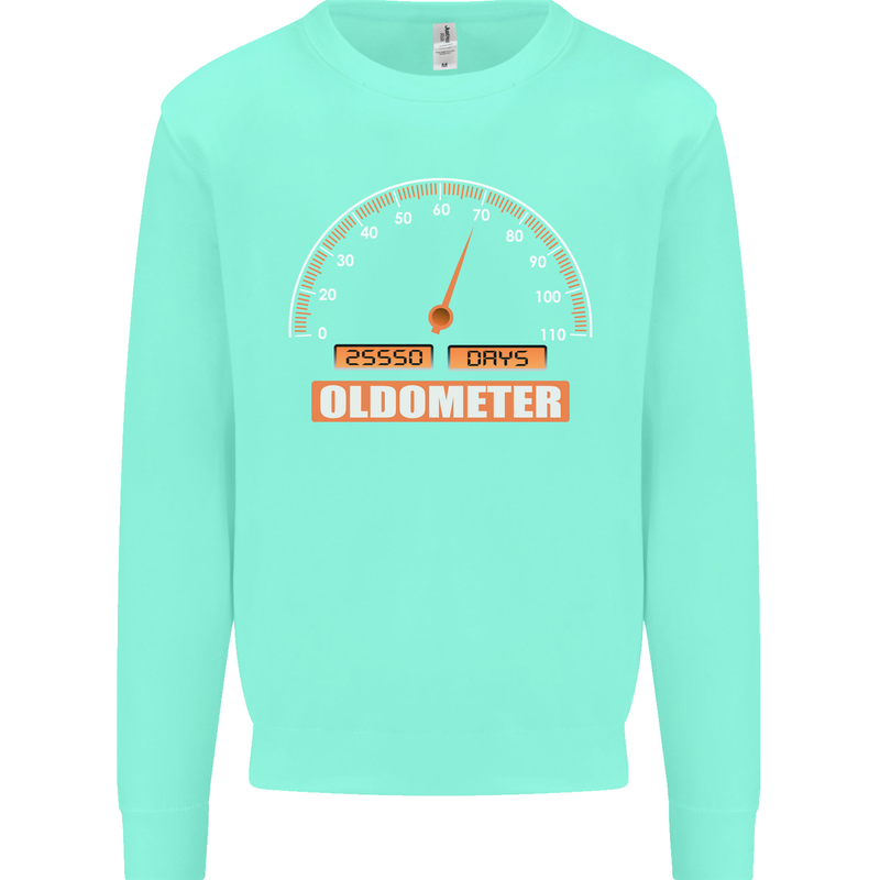70th Birthday 70 Year Old Ageometer Funny Mens Sweatshirt Jumper Peppermint