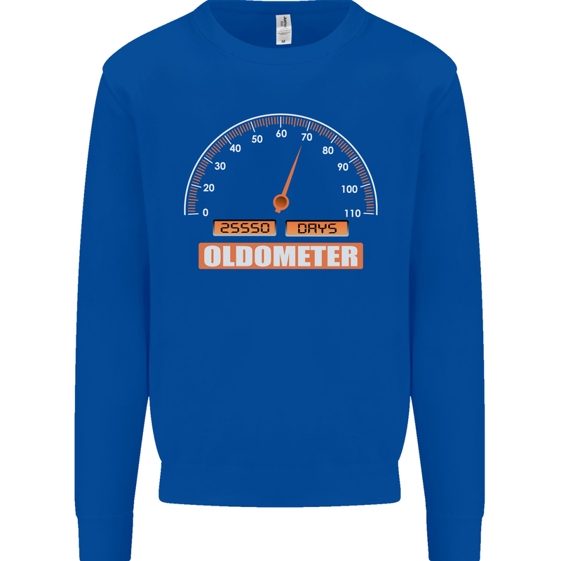 70th Birthday 70 Year Old Ageometer Funny Mens Sweatshirt Jumper Royal Blue