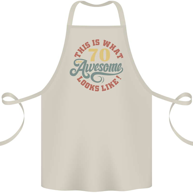 70th Birthday 70 Year Old Awesome Looks Like Cotton Apron 100% Organic Natural