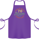 70th Birthday 70 Year Old Awesome Looks Like Cotton Apron 100% Organic Purple