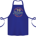 70th Birthday 70 Year Old Awesome Looks Like Cotton Apron 100% Organic Royal Blue