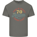 70th Birthday 70 Year Old Awesome Looks Like Mens Cotton T-Shirt Tee Top Charcoal