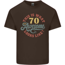 70th Birthday 70 Year Old Awesome Looks Like Mens Cotton T-Shirt Tee Top Dark Chocolate