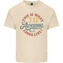 70th Birthday 70 Year Old Awesome Looks Like Mens Cotton T-Shirt Tee Top Natural