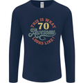 70th Birthday 70 Year Old Awesome Looks Like Mens Long Sleeve T-Shirt Navy Blue