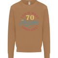 70th Birthday 70 Year Old Awesome Looks Like Mens Sweatshirt Jumper Caramel Latte