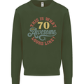70th Birthday 70 Year Old Awesome Looks Like Mens Sweatshirt Jumper Forest Green