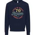 70th Birthday 70 Year Old Awesome Looks Like Mens Sweatshirt Jumper Navy Blue